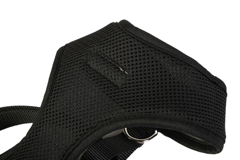 Doodlebone - Airmesh Dog Harness - Breathable Over Head Harness with Adjustable Chest Strap, Reflective Piping & Machine Washable Design - Size 2, 35-49cm - Coal - PawsPlanet Australia