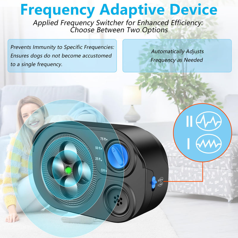 BONSO Ultrasonic Anti Barking Device for Dogs, Bark Control Device Box with 3 Modes, Variable Ultrasound Frequencies, Automatic Dog Whistle, Effective Range up to 75ft, Neighbor Dog Silencer (Black) Black Dog Barking Deterrent - PawsPlanet Australia