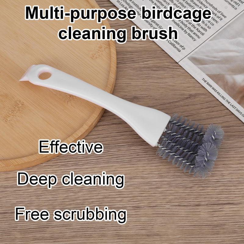 2pcs Bird Cage Cleaner with Long Handle, Bird Cage Brush Droppings Removal Tool for Small Animals Remover Parrot Bath Perches Cleaning Accessories - PawsPlanet Australia