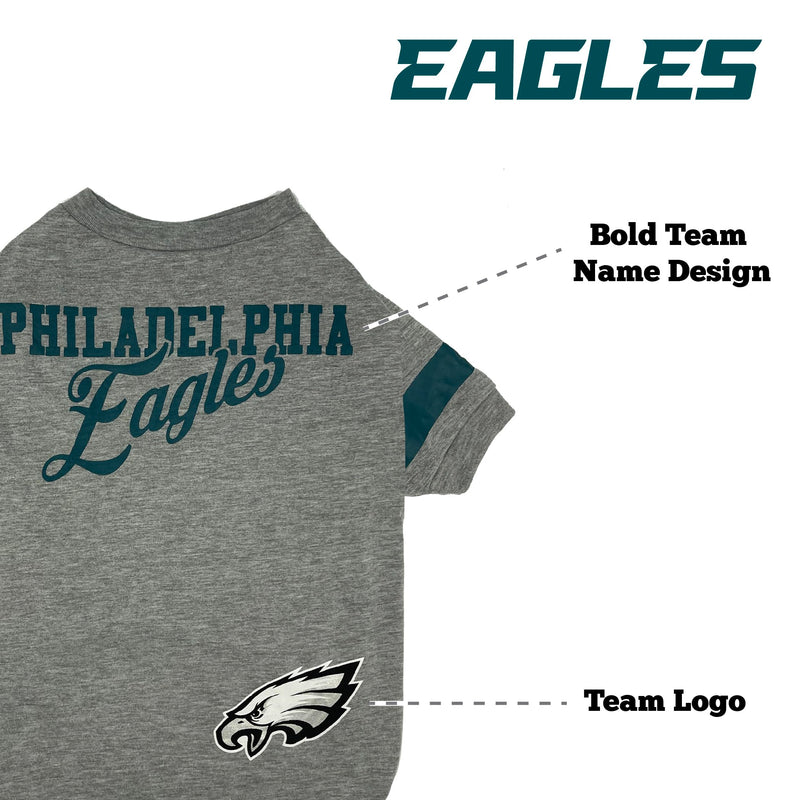 NFL Philadelphia Eagles T-Shirt for Dogs & Cats, Medium. Football Dog Shirt for NFL Team Fans. New & Updated Fashionable Stripe Design, Durable & Cute Sports PET TEE Outfit - PawsPlanet Australia