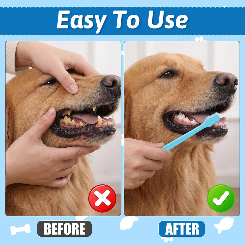 180 Pcs Dog Toothbrush Bulk, Dual Headed Dental Brushes, Long Handle Pet Tooth Brush, Puppy Tooth Brushing Kit for Small to Large Dogs, Cats, and Most Pets, Oral Care Supplies, 9 Colors