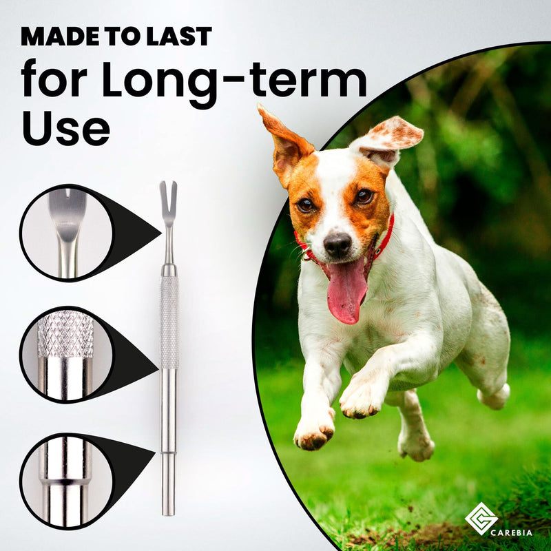 Stainless Steel Dog Tick Remover Tool Set of 3 - Pet, Cats and Dogs Tick Removal Kit - Tick Remover Tool for Humans & Pets with Precision Fine Point Tip, Twister Tweezers, Pullers with Metal Case - PawsPlanet Australia