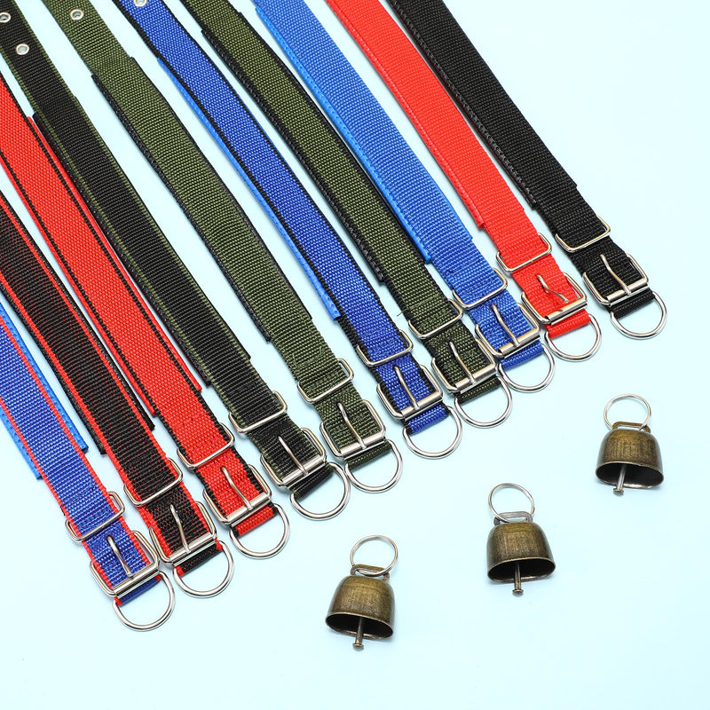 10 Sets Goat Collars with Bells Adjustable Small Animal Collar with Sheep Bell Sheep Collar with Grazing Cow Bells Pet Collar with Bronze Bell Goat Supplies for Farm Animal Sheep Accessories - PawsPlanet Australia