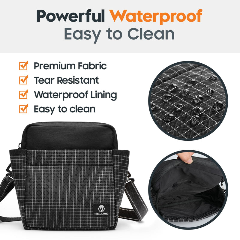 Large Capacity Dog Treat Pouch –Training Treat Bag with Magnetic Pocket, Built-in Poop Bag Holder, Clicker & Collapsible Bowl, Dog Walking Bag for Pet Training – Black - PawsPlanet Australia