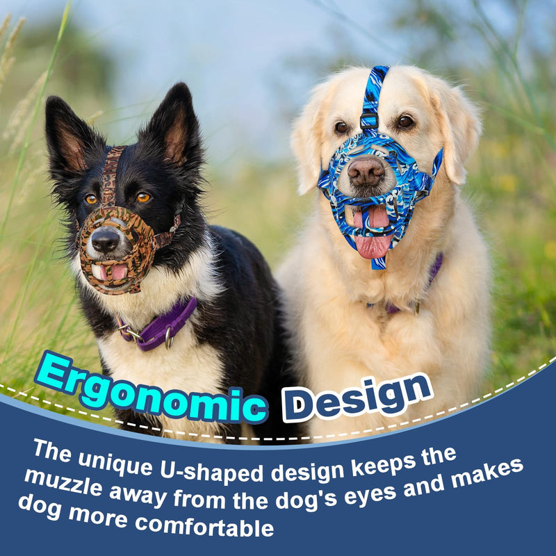 Basket Muzzle to Prevent Biting, Dog Muzzle for Large Medium Small Dogs Allows Panting Drinking Anti Chewing, Perfect for Grooming Trimming Training and Aggressive Reactive Dogs (Blue, Size 1) - PawsPlanet Australia