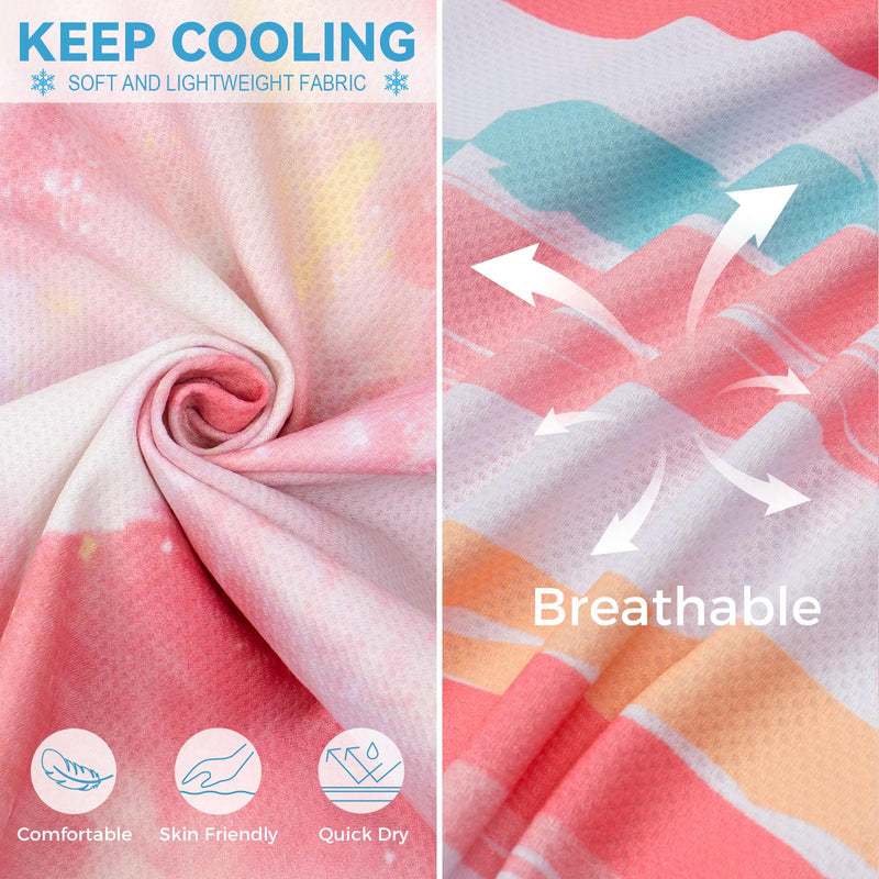 cyeollo 2pack Dog Cooling Shirt, Breathable Sleeveless Summer Clothes for Dogs, Intant Cool T Shirts for Small Dogs, Pink M M-Chest 16"