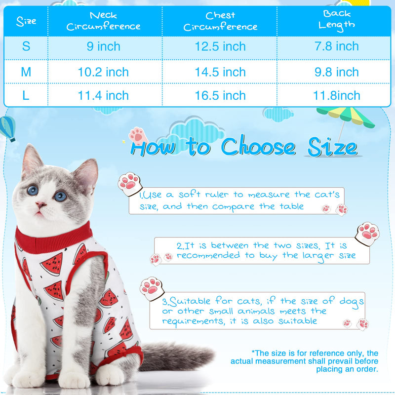 6 Pcs Cat Recovery Suit Kitten Recovery Suit E Collar Alternative Pajama for Cats and Dogs Abdominal Skin Anti Licking Suit, Multi Styles (Fruit,Small) Fruit Small - PawsPlanet Australia