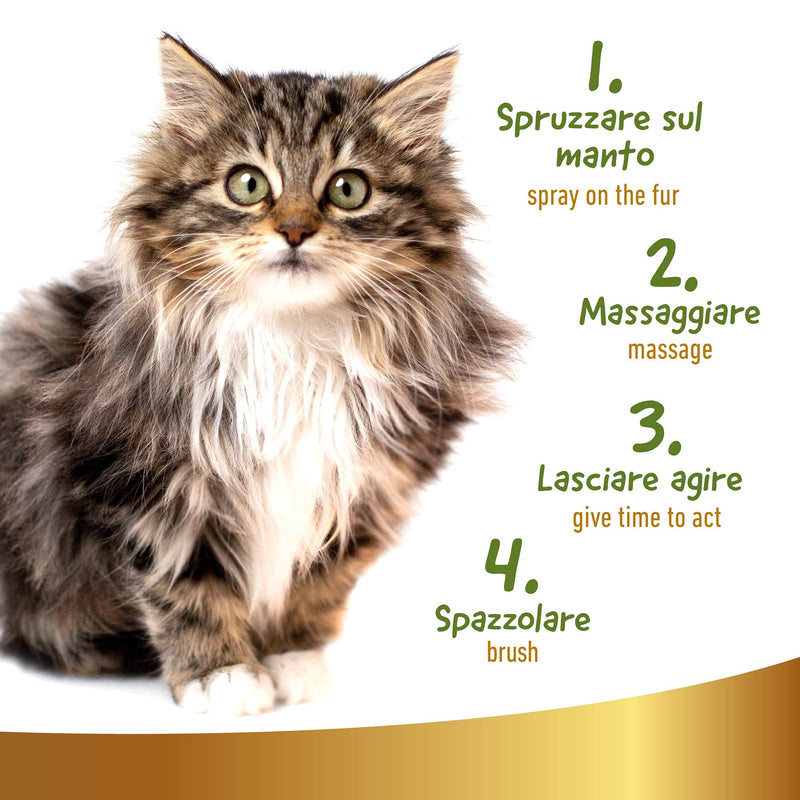 Natural Detangling Spray for Cats, 250 ml - Loosens and Softens Knots - Does not require rinsing - Grooming Spray and Hair Detangler Conditioner - Suitable for all coat types, Linea 101 - PawsPlanet Australia