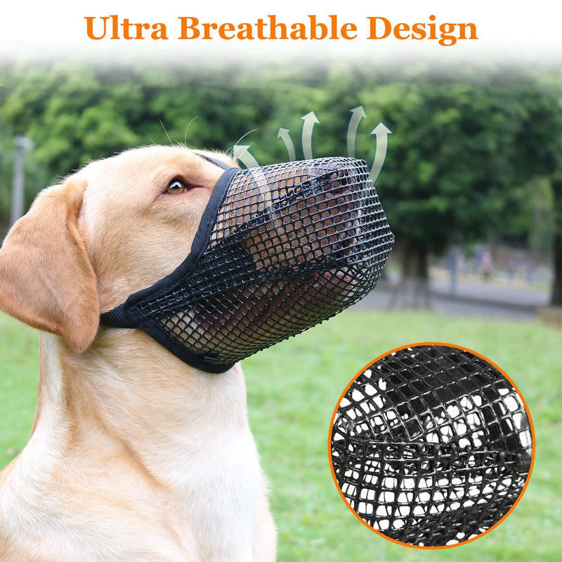 Crazy Felix Dog Muzzle, Soft Mesh Muzzle for Small Medium Large Dogs Labrador German Shepherd, Breathable Adjustable Muzzles for Biting, Chewing, and Scavenging, Allows Panting and Drinking(Black,S) Black S-(Snout Cir: 8.5-9.5”) - PawsPlanet Australia
