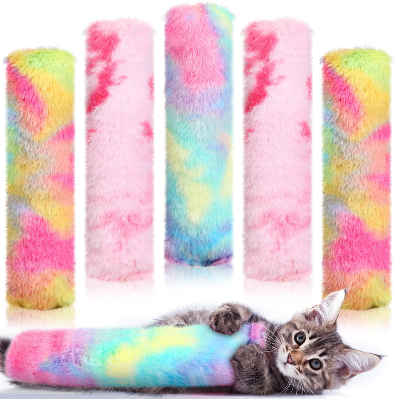 6 Pcs Catnip Toys Interactive Cat Kicker Toy Plush Fabric Cat Kick Toy Sticks Chasing Chewing Exercising Catnip Filled Cat Toys Cat Chew Toy for Puppy Kitty (Candy Color, 10.6 Inch) Candy Color