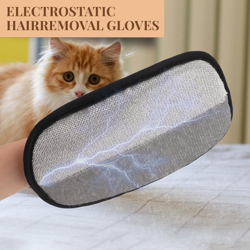 2 Pcs Electrostatic Hair Removal Glove, Reusable Pet Hair Remover Gloves with Tool - PawsPlanet Australia