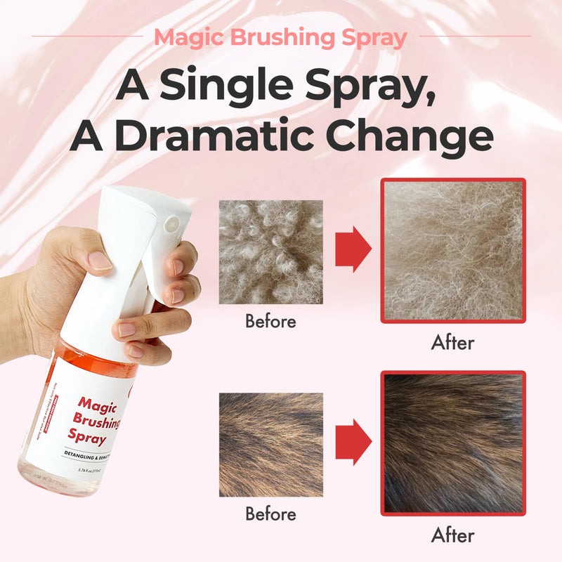 JAYU PET Magic Brushing Spray - Fur Detangler & Dematting Solution, Hypoallergenic Deodorizer, Conditioner & Itch Relief, Shining & Grooming Spray for Dogs (5.8fl oz, 170ml) Detangling & Deodorizing - PawsPlanet Australia