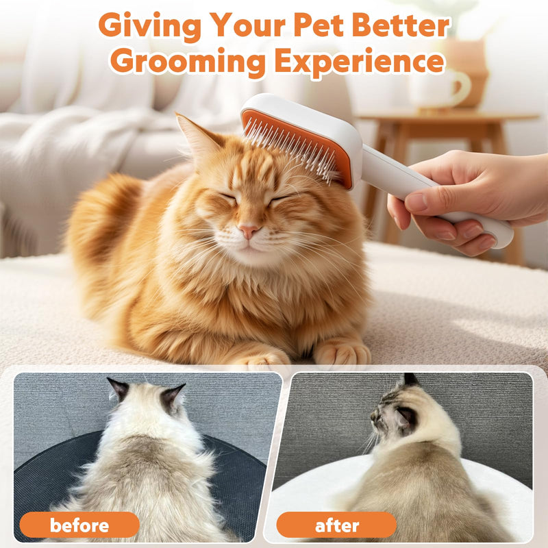 3-in-1 Cat Steam Brush with Mist Spray, Pet Grooming Deshedding Brush with One-Click Hair Release for Long & Short Hair Cats - PawsPlanet Australia