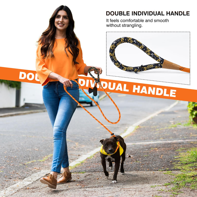 lynxking Slip Lead Dog Leash Reflective, Heavy Duty Comfortable Strong Rope for Large Medium Small Dogs No Pull Pet Training (Orange, Small 3/8in x 6ft-Slip Lead) Orange - PawsPlanet Australia