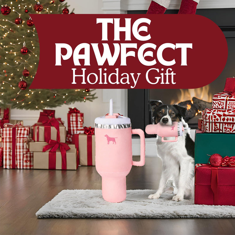 Pup Cup Tumbler – Plush and Squeaky Funny Dog Toys, Perfect Cup Toy for Small, Medium, and Large Dogs, and Coolest Presents for Puppy Birthdays (Pink Peach Dust) Pink Peach Dust - PawsPlanet Australia