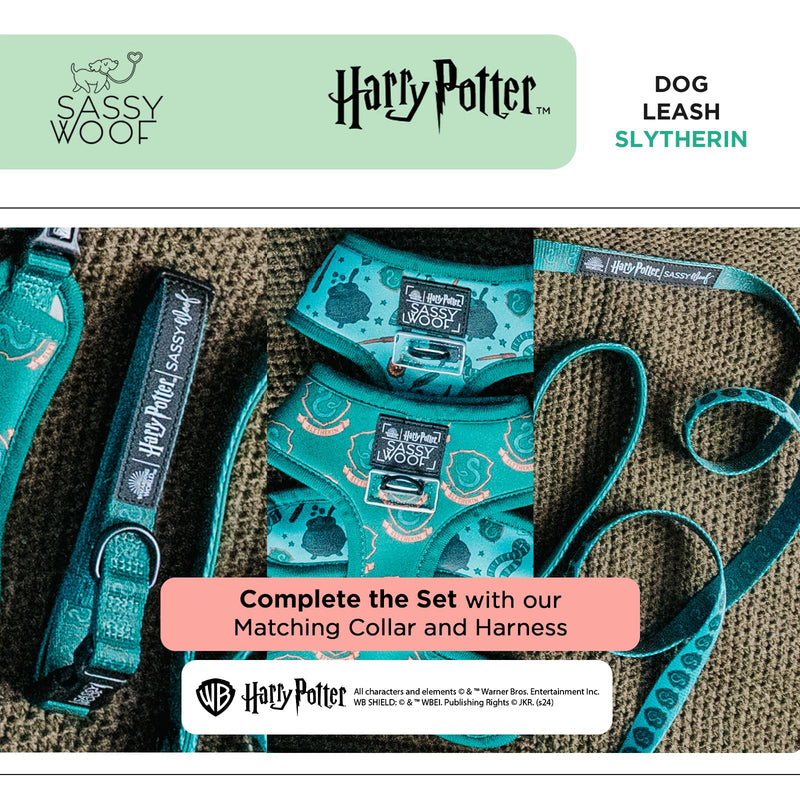 Sassy Woof Harry Potter™ Slytherin Dog Leash 60-Inch with Neoprene Padded Handle - Comfortable, Durable, and Stylish for Small to Large Dogs - PawsPlanet Australia