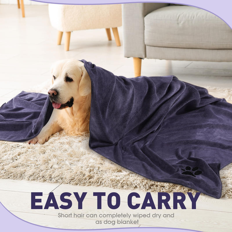 71 x 31.5'' Extra Large Dog Towels for Drying Dogs Large Absorbent Soft Microfiber Pet Grooming Towel Bath Towel for Large Dogs Dog Bath Supplies for Large Dogs, Grey - PawsPlanet Australia