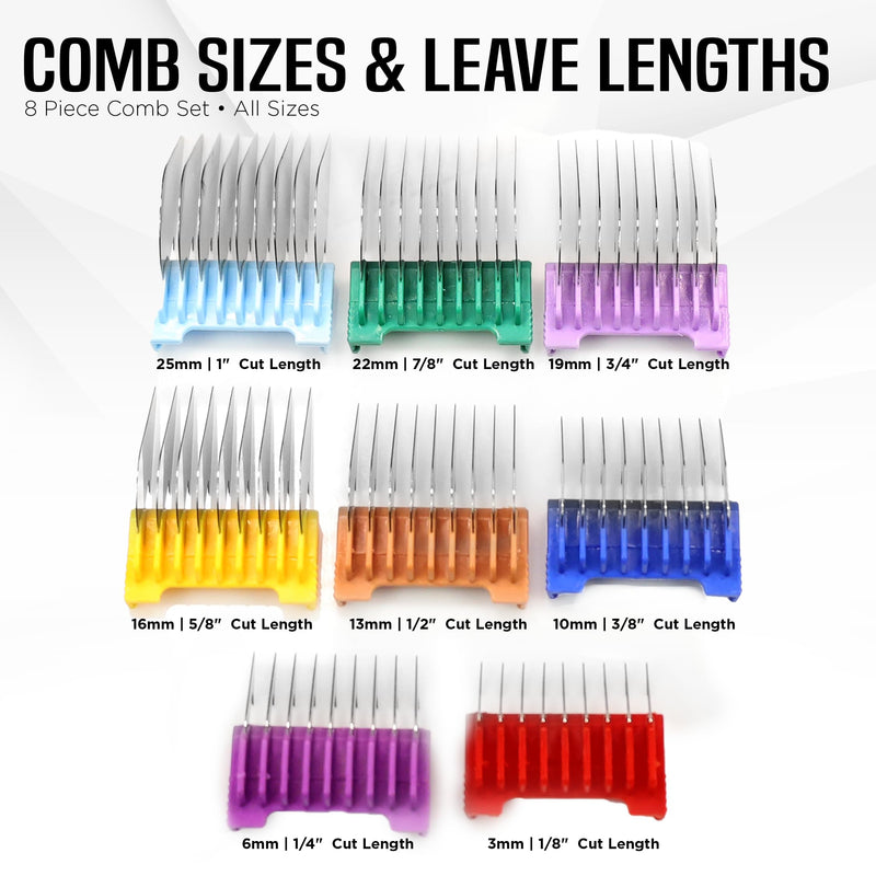 Pet Clipper Comb Set – Stainless Steel Attachments for 5-in-1 Detachable Blades – Guide Combs for Dog & Cat Grooming – Not for A5 Style Clippers - PawsPlanet Australia