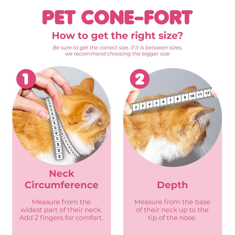 SunGrow Cat Cone Collar Soft, Pet Recovery Elizabethan E Collar Soft Neck Cone to Stop Licking for Cats & Kittens After Surgery, Cat Surgical Recovery Suit for Wound Cover, Puppy Dog & Rabbit Cone 9" - 10.5" Neck Size, Pink - PawsPlanet Australia