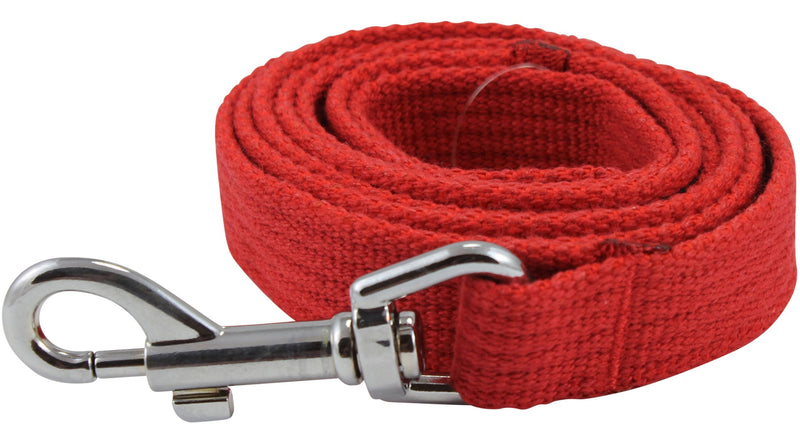 Dog Leash 4.5ft Long Cotton Web for Training, Red 4 Sizes (Large: 1" Wide) Large: 1" Wide - PawsPlanet Australia