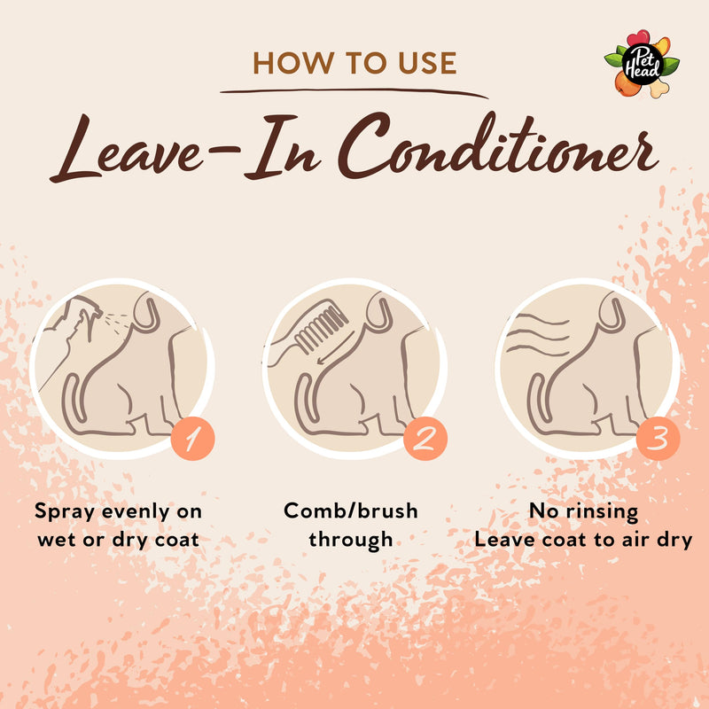 Pet Head Quick Fix Leave-in Conditioner Spray for Dogs | Peach Scent | Repairs, Detangles and Softens Fur | Detangling Spray | for Grooming Wet or Dry Dog Coats | No Rinsing Required | 10.1 fl oz. - PawsPlanet Australia