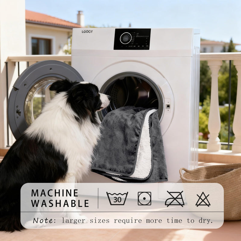 Smiry Waterproof Dog Bed Blanket, Leakproof Pet Throw Blanket for Bed Couch Sofa, Reversible Sherpa Fleece Furniture Protector Cover for Small Medium Large Dogs Cats (Dark Grey, 40x57 inches) Dark Grey - PawsPlanet Australia