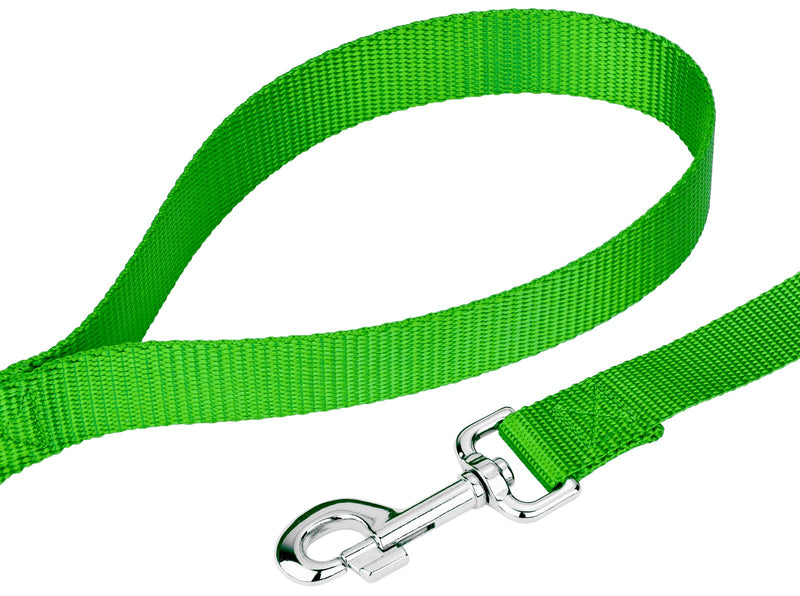 Country Brook Petz 1 Inch Nylon Durable Traditional Style Dog Leash with Easy to Use Snap for Small, Medium, Large Breeds - 25+ Colors (Hot Lime Green, 6 Foot) 6 Foot X 1 Inch Wide Hot Lime Green - PawsPlanet Australia