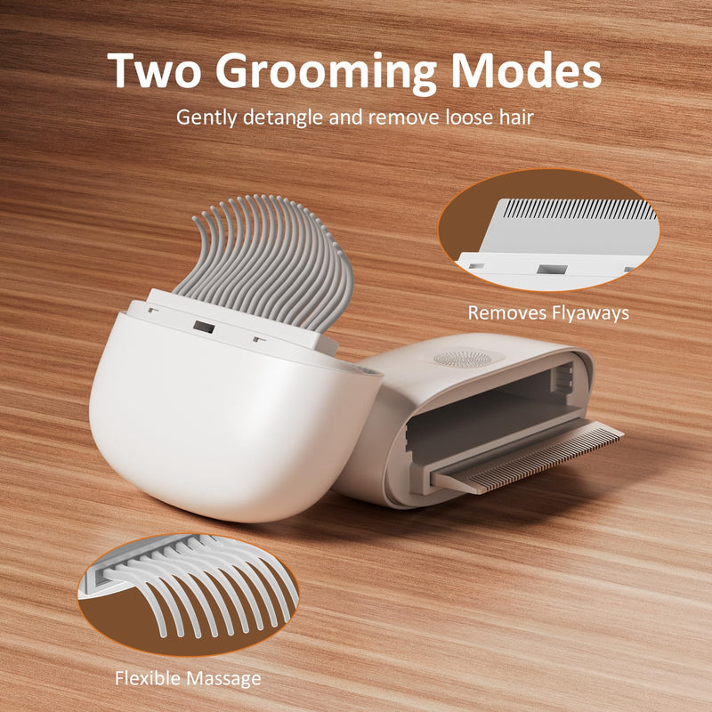 2-in-1 Cat Comb - Soft Pet Brush for Grooming, Metal Flea Comb for Hair Removal & Detangling Mats, Portable Comfortable Tool for Indoor Long & Short Haired Pets