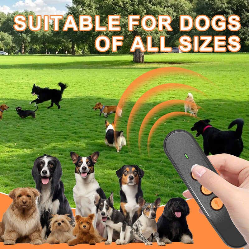 Dog Bark Deterrent Devices, Anti Barking Device for Dogs, Rechargeable Dog Barking Silencer 16.4ft, 3 Modes & Led Light Ultrasonic Dog Bark Deterrent Safe for Human & Dogs Portable Indoor/Outdoor
