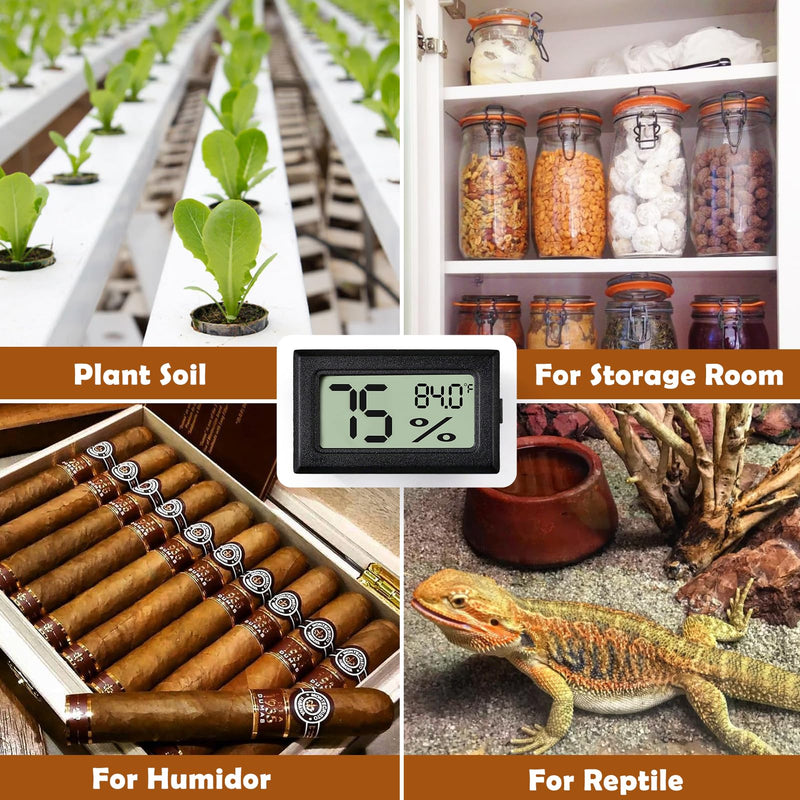 Reptile Thermometer and Humidity Gauge,2PCS Digital Adhesive Reptile Hydrometer Thermomete Tank Accessories,Reptile Terrarium Thermomete Pet Supplies for Snake,Bearded 2PCS - PawsPlanet Australia