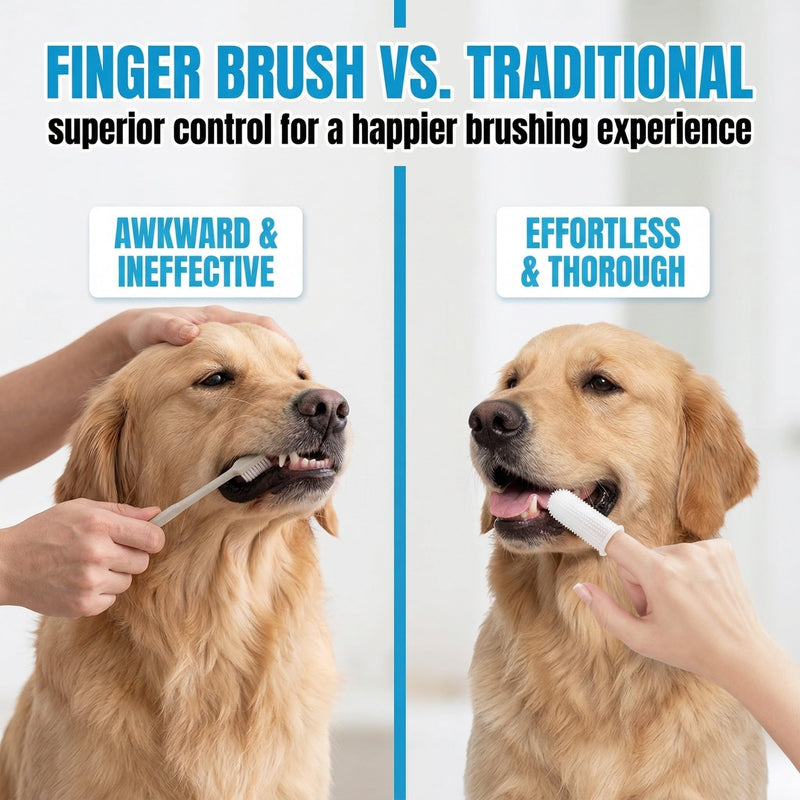 Pack of 10 Dog Toothbrush, Silicone Finger Toothbrush Set for Dogs, Dental Care Finger Cots, Multicolored Available for Puppies and Adult Dogs