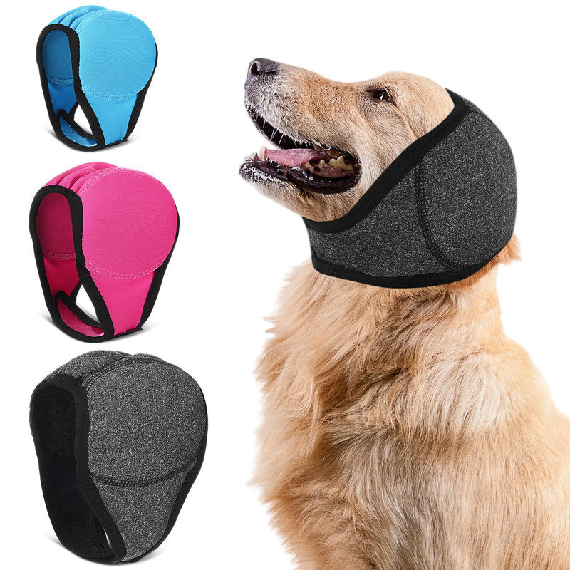 3 Pcs 3 Size Dog Ear Cover Swimming Waterproof Head Wrap for Bath and Grooming, Adjustable Dog Ear Protector, Calming Hood for Thunder, Fireworks, Anxiety