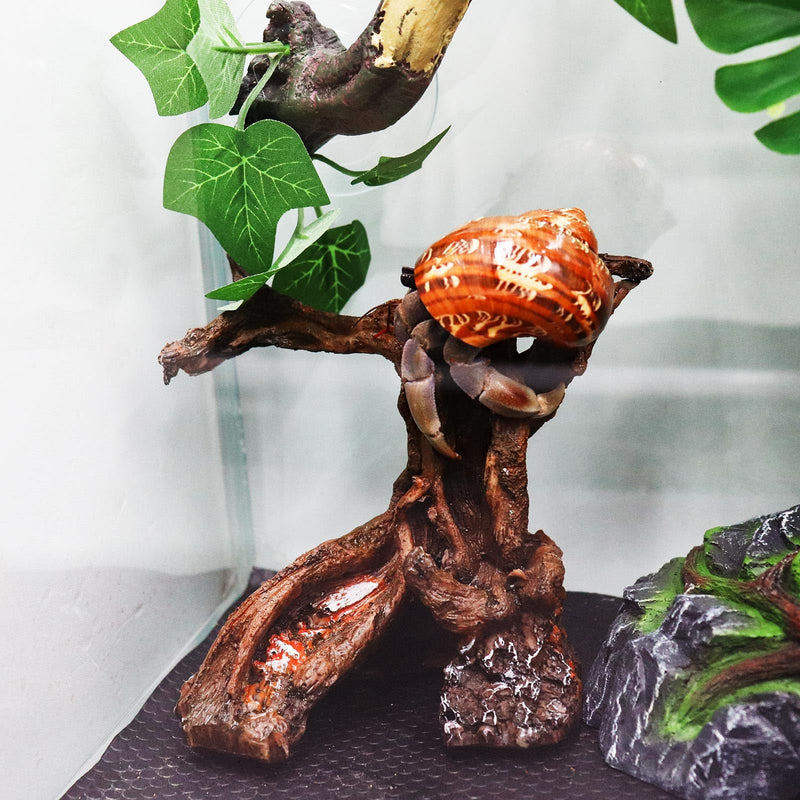Hermit Crab Climbing Toy, Aquarium Betta Fish Hideout Caves, Resin Tree Trunk Ornament, Tank or Aquarium Decorations, Climbing and Hide Toy for Reptile Lizard Newt Hermit Crab - PawsPlanet Australia