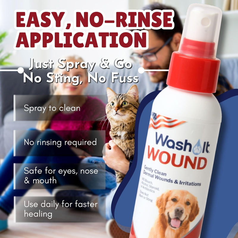 Dog Wound Care Gel & Wash Duo Pack | Styptic Powder Alternative for Dogs & Cats - Quick Stop Bleeding for Cuts (15ml) | Wash It Wound Wash for Dogs & All Pets/Animals to Gently Cleanse Wounds (4oz) - PawsPlanet Australia