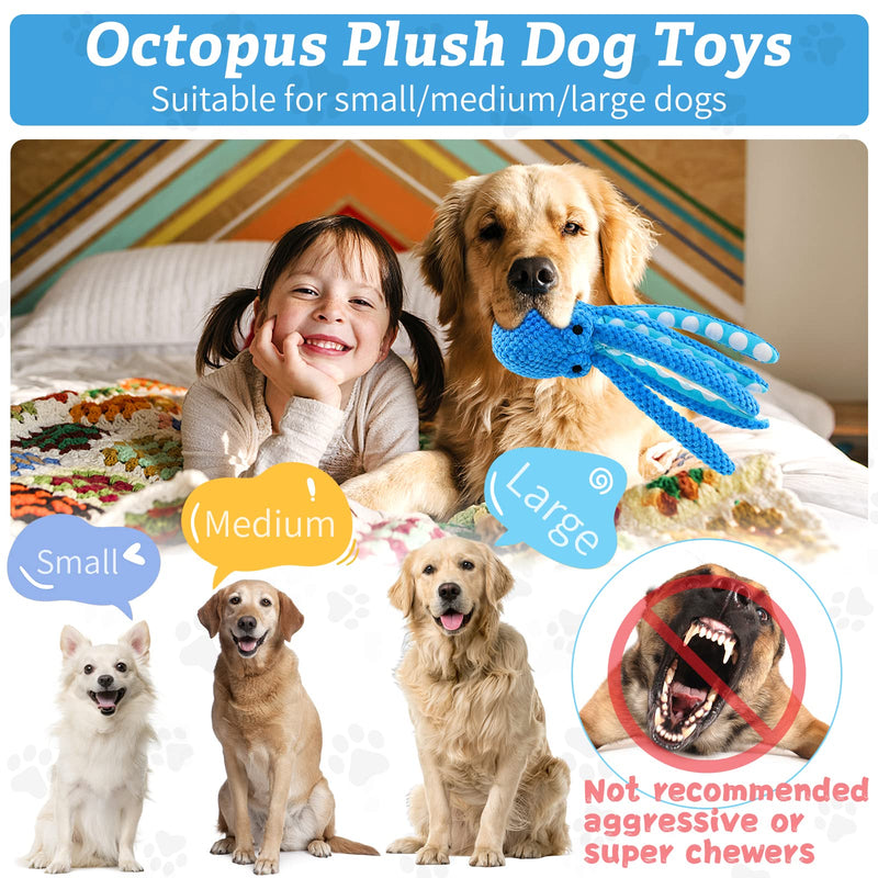 Large Squeaky Dog Toys：Plush Dog Toys with Soft Fabric for Small, Medium and Large Dogs-Octopus Stuffed Dog Toys to Keep Them Busy octopus - PawsPlanet Australia