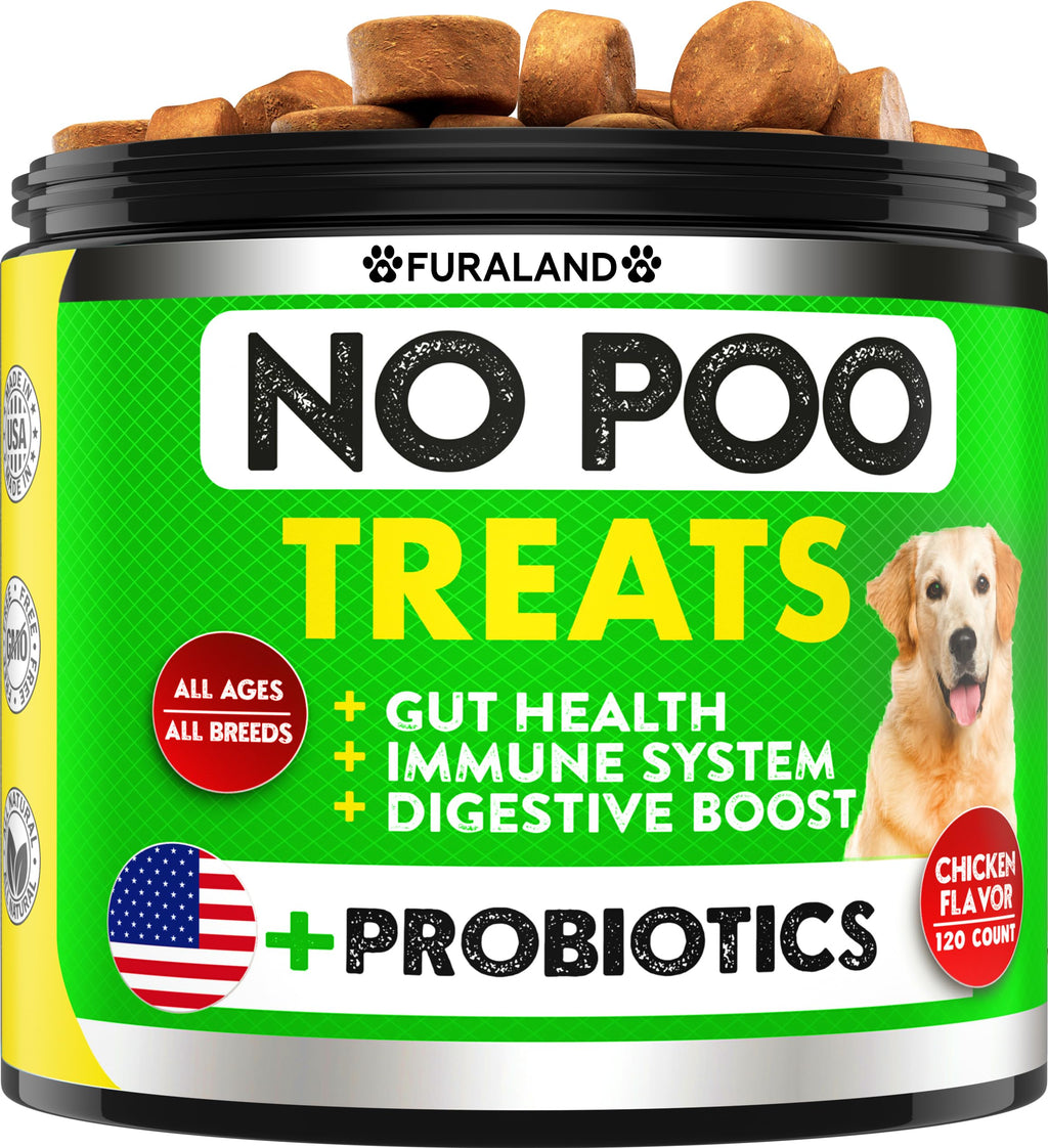 FURALAND No Poo Chews - Coprophagia Stool Eating Deterrent for Dogs - Made in USA - Stop Eating Poop for Dogs - Prevent Dog from Eating Poop - Probiotics & Enzymes - Forbid for Dogs Chew