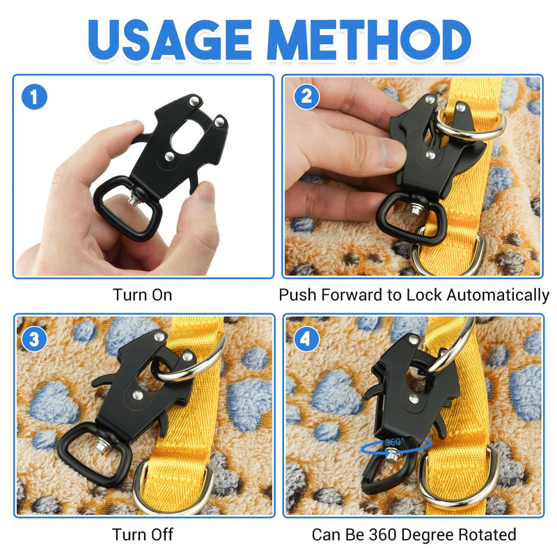 Frog Clip Dog Leash Clip with Quick Release Lock, 360° Swivel Anti-Tangle Buckle for DIY Pet Collar & Leash, Secure & Easy to Open for Walking, Training (1pcs Small+1pcs Middle+1pcs Large) 1pcs small+1pcs middle+1pcs large - PawsPlanet Australia
