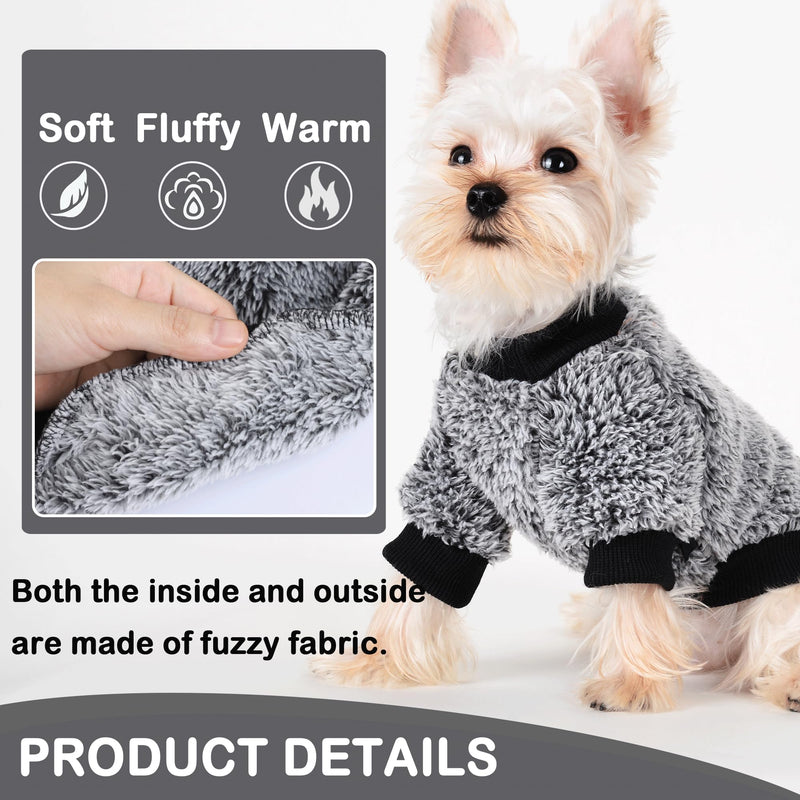 Dog Sweater - Dog Sweaters for Small Dogs - Small Dog Sweater - Dog Winter Clothes - Fleece Dog Sweater- XXS Dog Sweater - Pet Doggie Sweaters for Small Dogs (XXS, Black) XX-Small