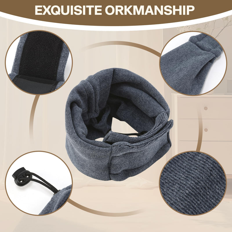 Dog Head Ear Warp Anxiety Relief Dog Ear Muffs Noise Protection No Flap Ear Wraps for Dog Dog Hematoma Ear Wrap Force Drying Dog Ear Protector M-Head Circle(13.7"~18.9") Dark Grey - PawsPlanet Australia
