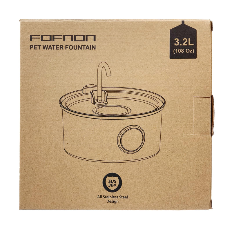 Cat Water Fountain Stainless Steel: Cat Fountain for Drinking - 108oz/3.2L Pet Water Fountain for Cats Indoor - Quiet Water Fountain for Cats - Faucet Pet Fountain - for Small and Medium-Sized Pets Cat Water Fountain - PawsPlanet Australia
