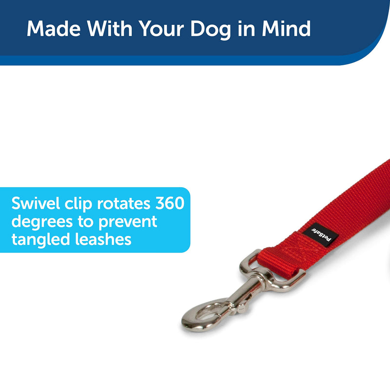 PetSafe Nylon Leash - Chew-Resistant Cat & Dog Behavioral Training Leash - Compatible with Easy-Walk Harness - Traditional-Style Reliable Pet Lead with a Padded Hand Wrap - 3/4" x 4' - Red - PawsPlanet Australia