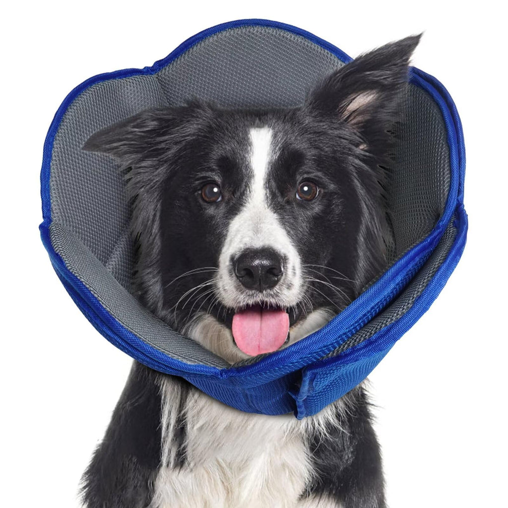 Dog Cone for Dogs After Surgery,Adjustable Protective Dog Recovery Collars & Cones for Large Medium Small Dogs Cats,Comfy Soft Dog Cones Prevent Pets from Touching Stitches Rashes,Wounds,Blue,L L(Neck Girth:13.39"-17.32") Blue