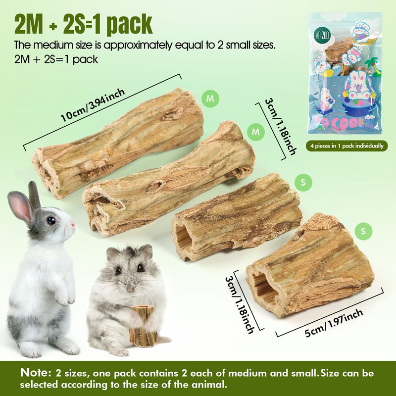 rabbit chew toys for bunnies,4 Pcs Natural Papaya Wood Chew Sticks bunny chews for teeth Chinchilla Guinea Pig Hamster Gerbil degu Small Animals to keep busy Molar Treats Toys Medium