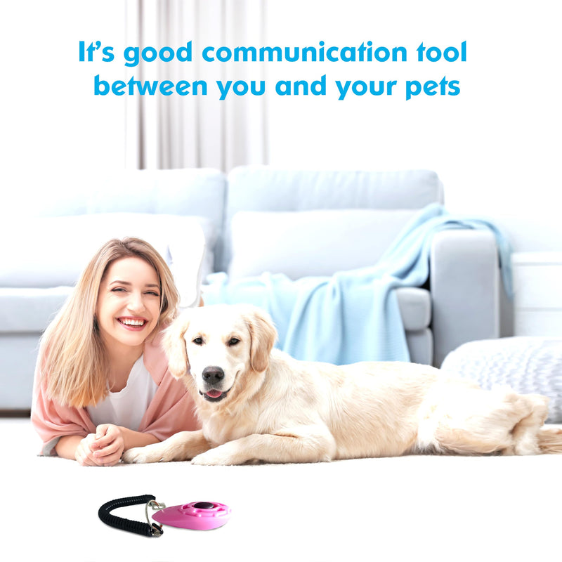 BONSO Dog Training Clicker with Adjustable Wrist Strap - Positive Reinforcement Pet Training Clicker for Dogs, Cats, and Puppies (Pink) Pink - PawsPlanet Australia