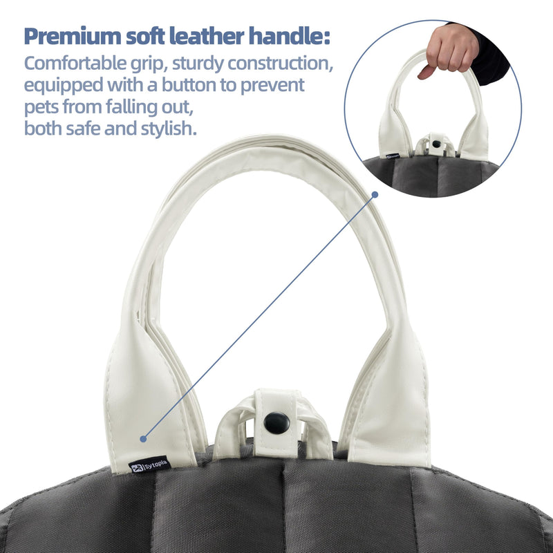 Sytopia Small Dog Carrier Purse, Portable Pet Carrier Tote Carrier with Pockets, Adjustable Safety Leash, Waterproof Dog Travel Bag, Travel Pets Purse up to 4 Lbs, Dark Grey Extra Small (XS) - PawsPlanet Australia