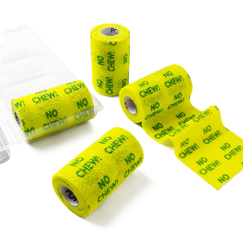 OVIK Health PowerFlex Equine – Extra Strong Self-Adhering Bandage Wrap – Wound Care, Compression & Support Bandage for Horses, Cows & Dogs – No Chew, 4 inch, 4 Rolls (Resealable Case)