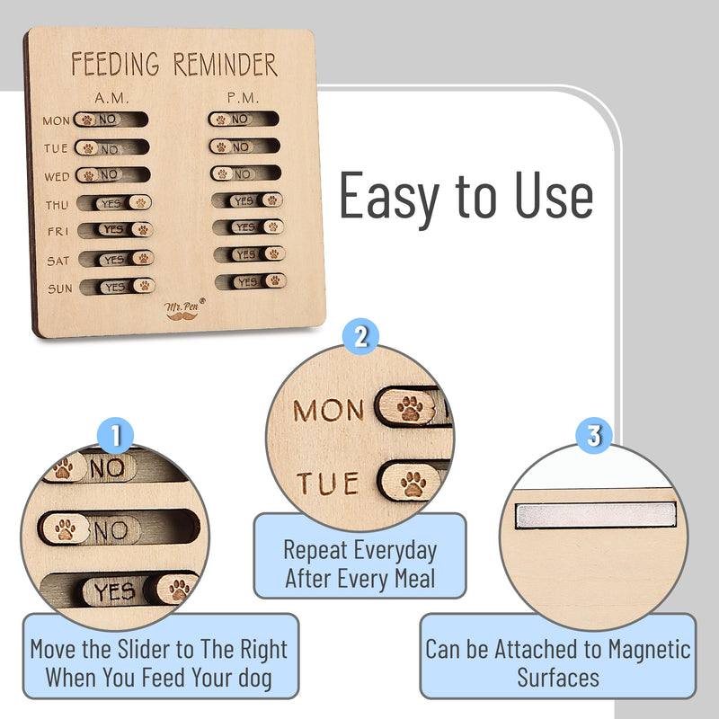 Mr. Pen- Dog Feeding Reminder, Wooden, AM/PM Daily Indication Chart, Pet Feeding Reminder, Dog Feeding Chart, Cat Feeding Chart, Pet Feeding Tracker, Feeding Chart Dog, Dog Feed Tracker - PawsPlanet Australia