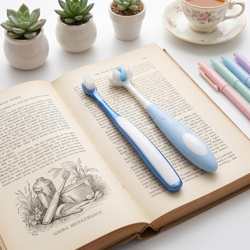 3 PCS Ultra Soft Nano Dog Toothbrush Kit for Small Breed Silicone 360 Pet Tooth Brushes Puppy Tooth Brushing Kit for Puppy Cat Gentle Deep Dental Teeth Cleaning Set