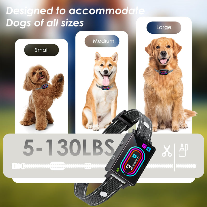 Dog Bark Collar 2 Pack, Smart Bark Collars for Dogs 5–130 lbs, Upgraded Anti Bark Training Collar with Beep, Vibration & Shock, 9 Sensitivity Levels, 5 Training Modes, Rechargeable & IPX7 Waterproof - PawsPlanet Australia
