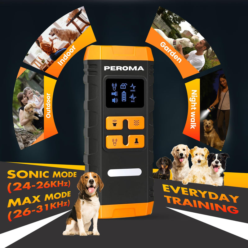 Dog Bark Deterrent Device, 5 Training Modes with Sonic/Max/Beep, Red Light & Night Flashlight, 60FT Ultrasonic Anti Barking Control – Safe, Humane, Rechargeable Indoor/Outdoor Bark Trainer for Dogs - PawsPlanet Australia
